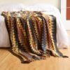 Selimut Allyssa warna kuning 130x170 cm digunakan sebagai throw blanket di tempat tidur