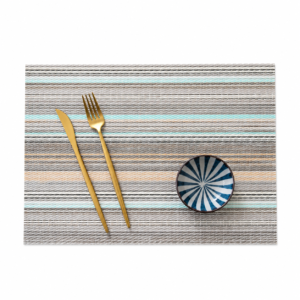 Placemat Atque E warna biru 30x45 cm untuk dekorasi meja makan