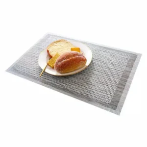 Placemat Atque F warna abu-abu 30x45 cm sebagai alas piring di meja makan