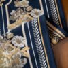Detail motif bunga pada table runner Camilla warna biru