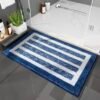 Keset Royal Mat A warna biru 40x60 cm dengan motif garis untuk lantai