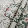 Detail motif floral pada table runner Russelia warna off white