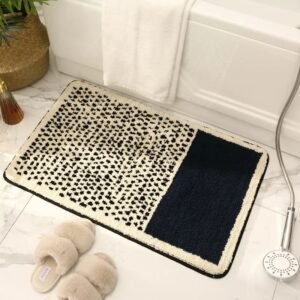 Keset Svartvit warna hitam 40x120 CM dengan motif abstrak