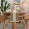 Table runner Visby 4 dengan motif garis sebagai dekorasi meja - Maiika