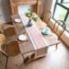 Table runner Visby 9 warna cream red digunakan sebagai dekorasi meja makan - Maiika