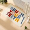Keset Words C Brush Your Teeth warna-warni ukuran 40x60 CM