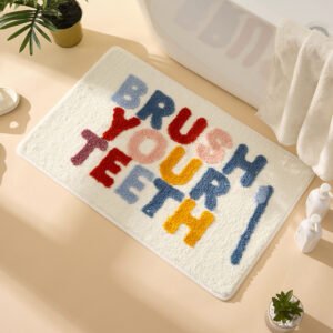 Keset Words C Brush Your Teeth warna-warni ukuran 40x60 CM