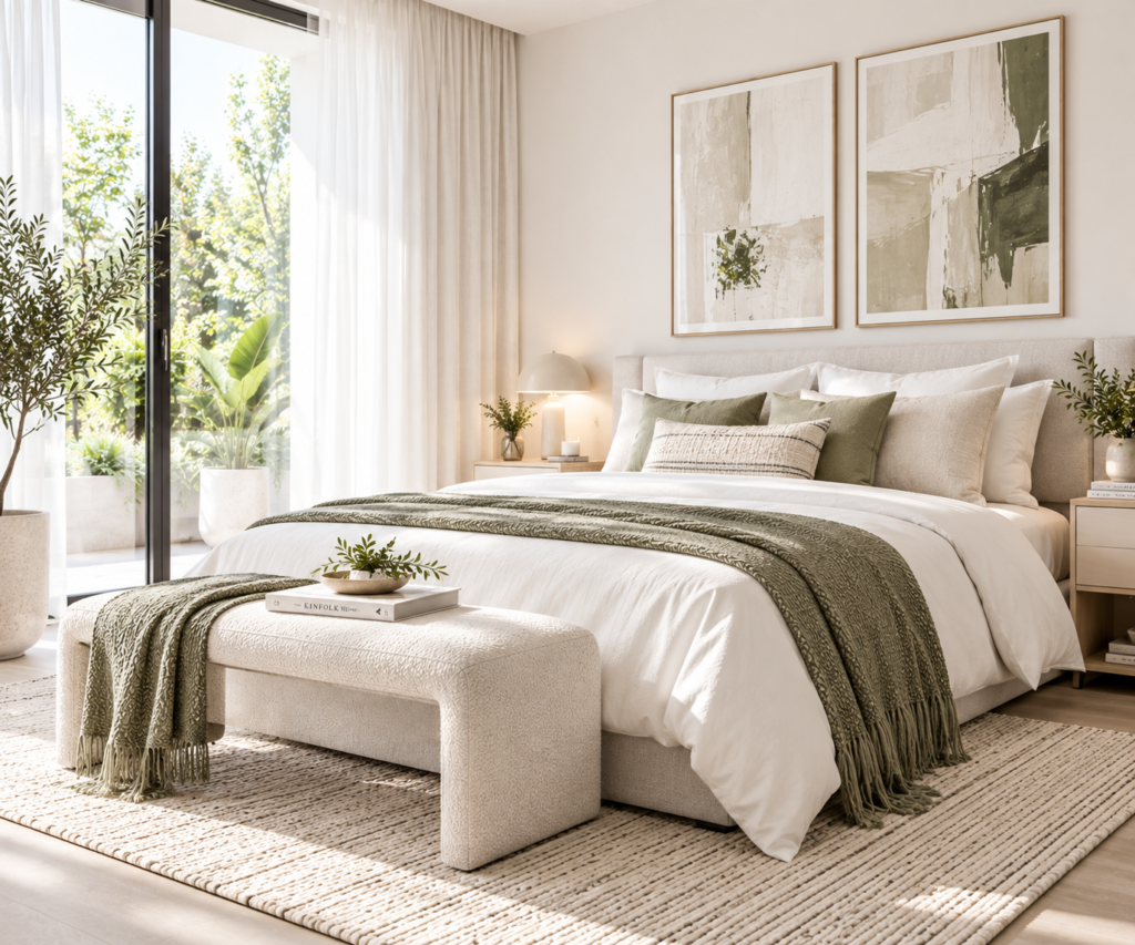 Inspirasi kamar tidur modern minimalis dengan dekorasi natural MAIIKA