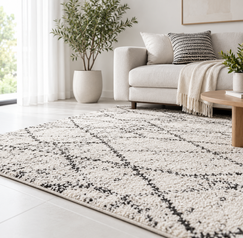 Karpet modern di ruang tamu Maiika