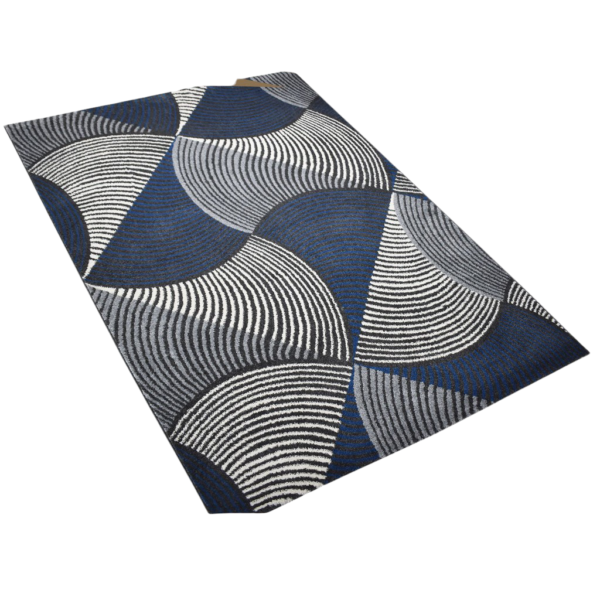 Karpet Nara warna biru Maiika motif geometris