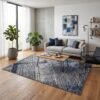 Karpet Otaru warna biru Maiika di ruang tamu