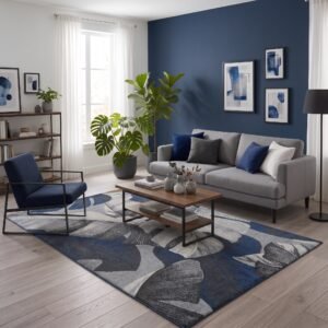 Karpet Sasebo Biru - Maiika Karpet Sasebo warna biru Maiika di ruang tamu