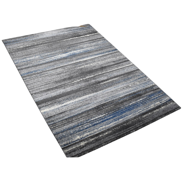 Karpet Sendai warna biru Maiika motif garis abstrak