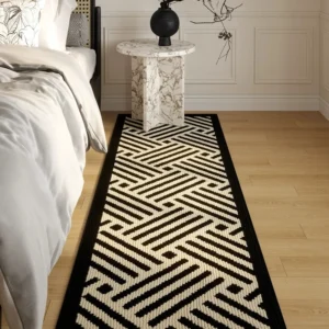 Mika 3 Warna-warni Keset 45x150 CM motif geometris hitam krem Maiika